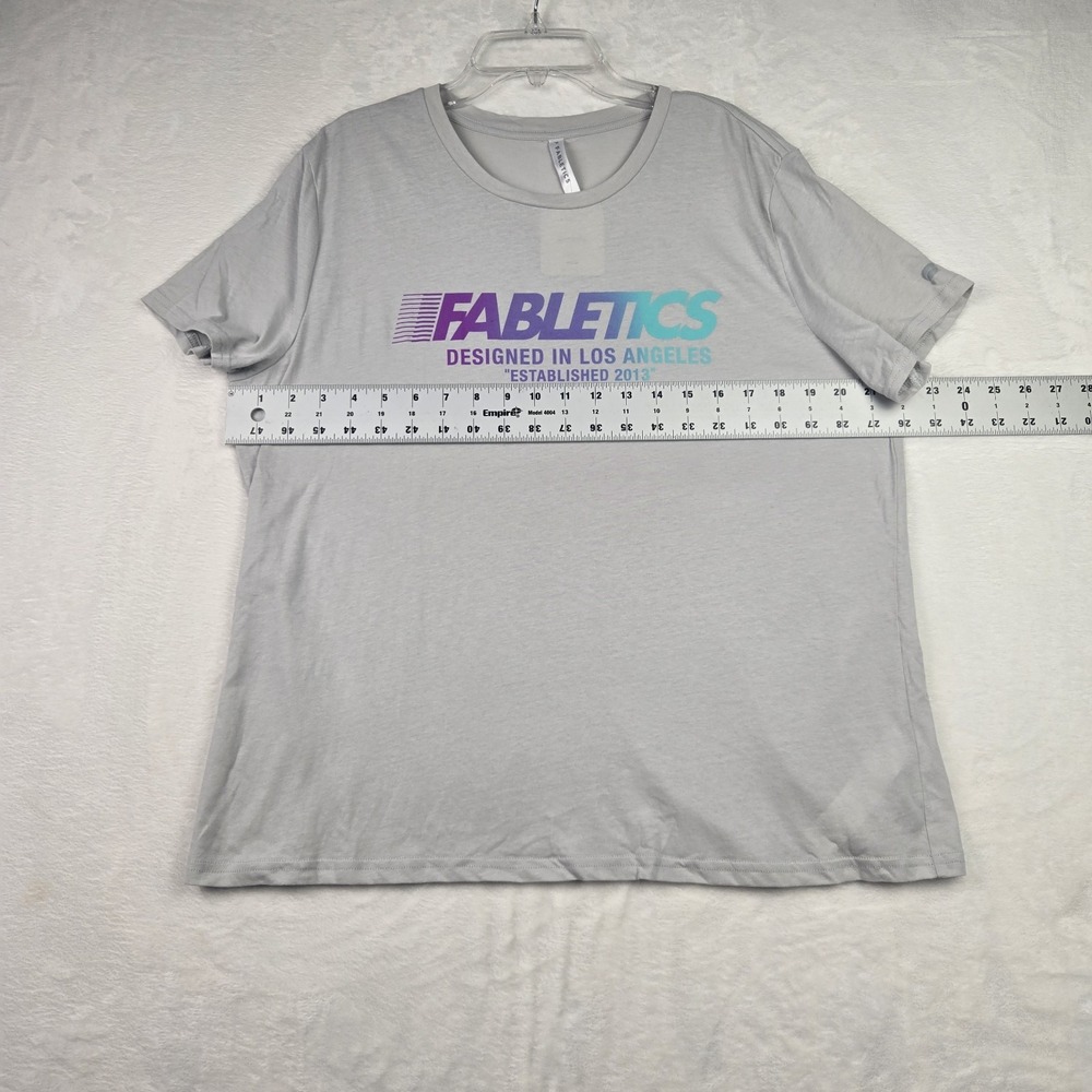 NWT Fabletic's Women's 100% Cotton Jersey Tee XXL Mineral Gray Cosmic Shower - Picture 7 of 8